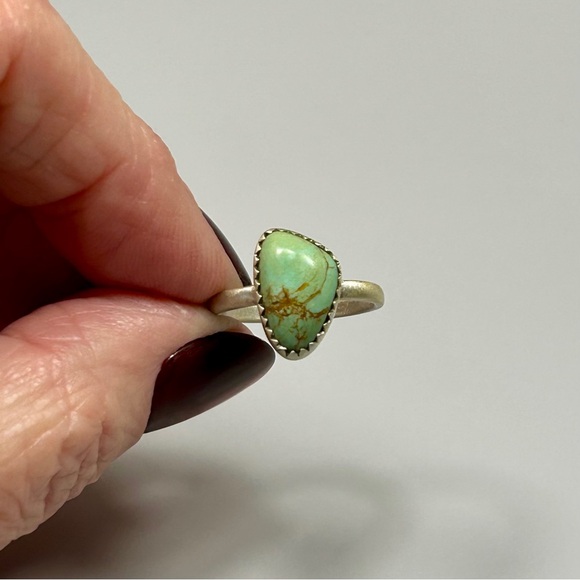 925 Brushed Sterling Silver Sonoran Gold Turquoise Ring - Picture 3 of 13